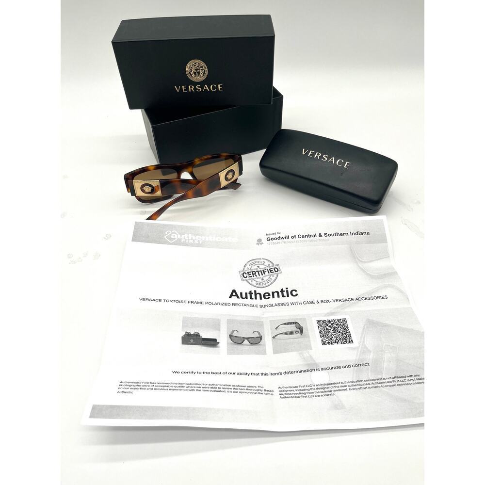 VERSACE Polarized Sunglasses, FULL INCLUSION, BOX CASE COA